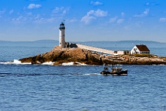 Fishing Boat Passes White Island (Isles of Shoals) Lighthouse